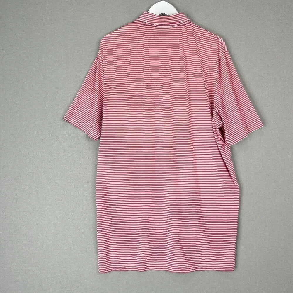 RLX Ralph Lauren Mens Polo Extra Large Pink Striped Golf Performance Classic Fit